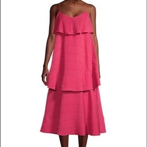 Club Monaco Tiered Crinkle Midi Dress